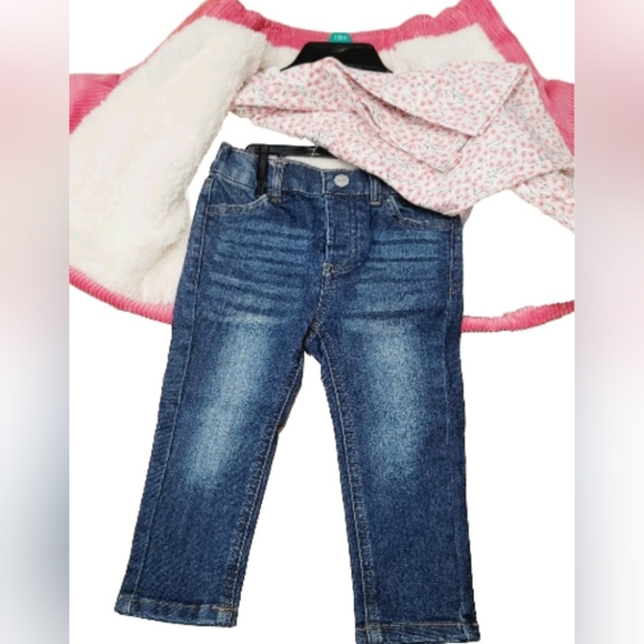 KOALA KIDS 3-pc Outfit 18M Pink Corduroy Plush Jacket Long Sleeve Tee Jeans NWT - Picture 7 of 16